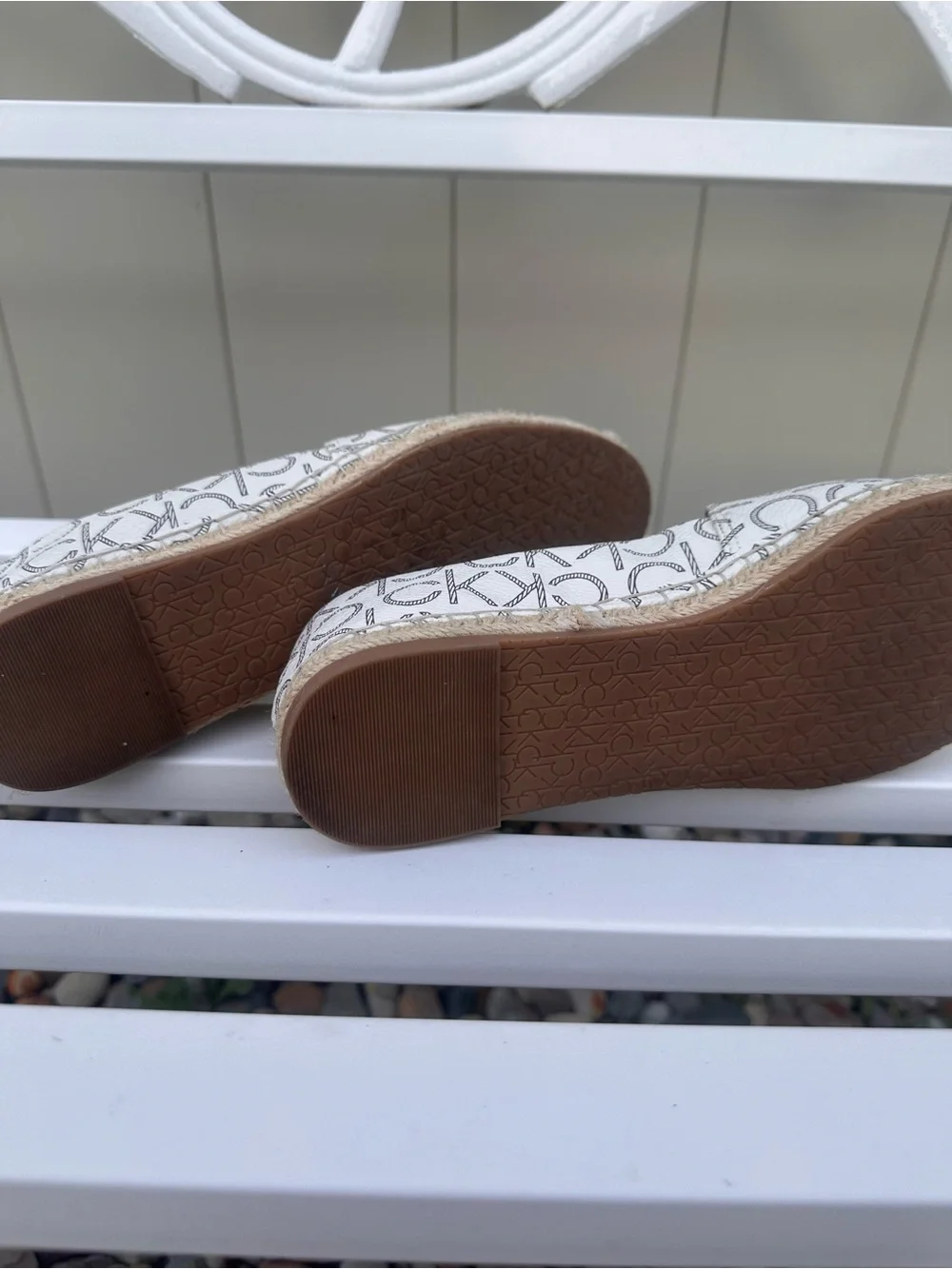 Calvin Klein White Logo Espadrille Slip-Ons